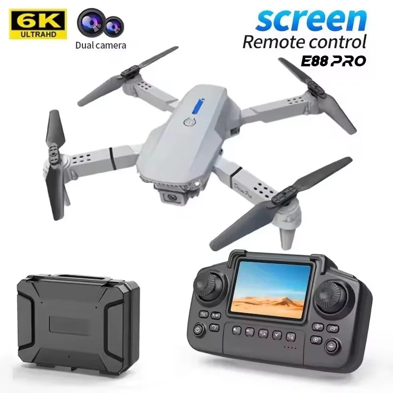 E88 Pro Foldable Drone with Screen Remote - Dual Camera