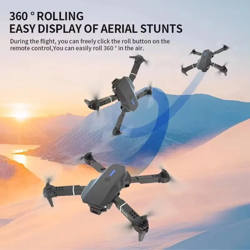 E88 Pro Foldable Drone with Screen Remote - Dual Camera