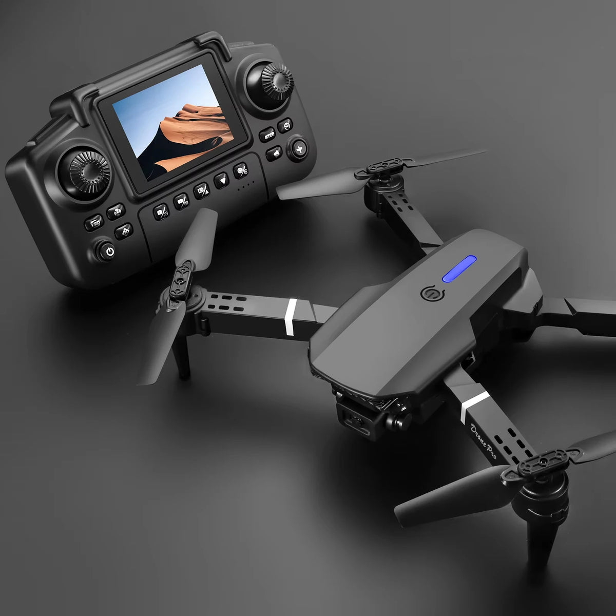 E88 Pro Foldable Drone with Screen Remote - Dual Camera