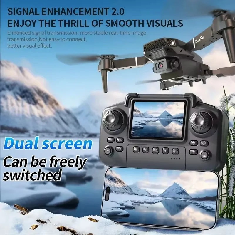 E88 Pro Foldable Drone with Screen Remote - Dual Camera