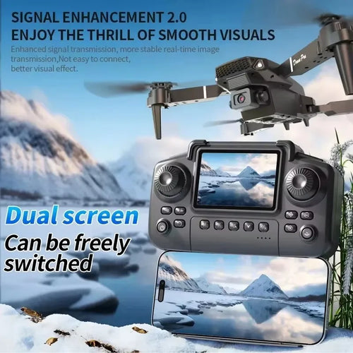 E88 Pro Foldable Drone with Screen Remote - Dual Camera